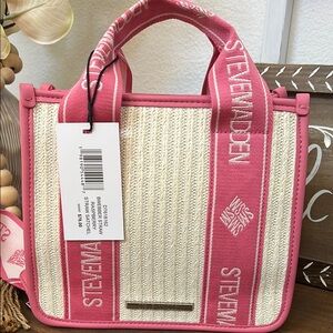 Steve Madden Pink and Cream Satchel